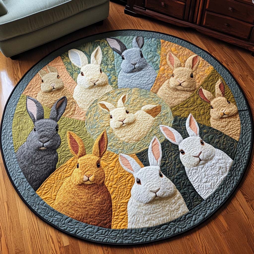 Rabbit Lane Quilted Round Mat Entryway Christmas Decor Ideas Gifts For Rabbit Owners