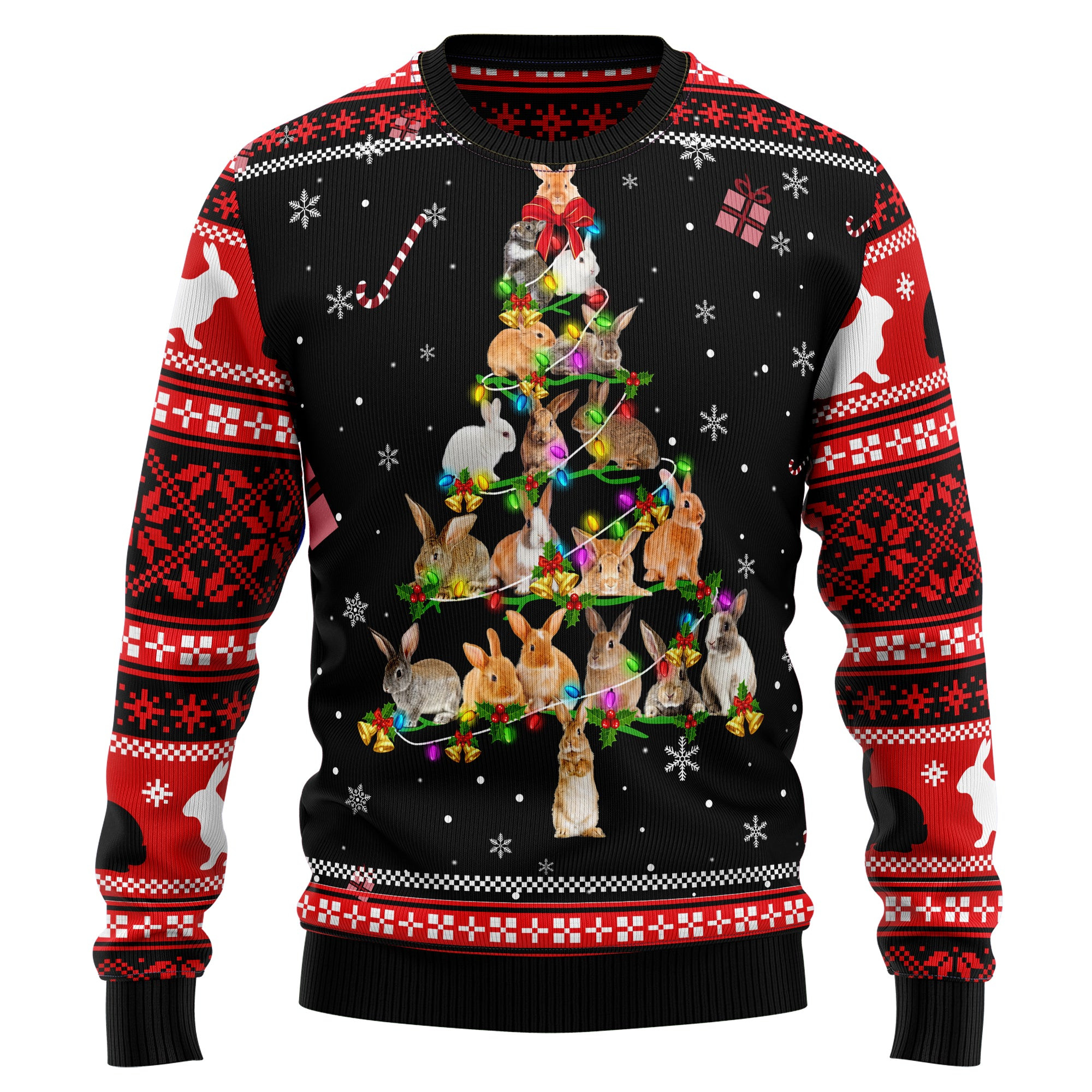 Rabbit Pine Christmas All Over Print Ugly Christmas Sweater