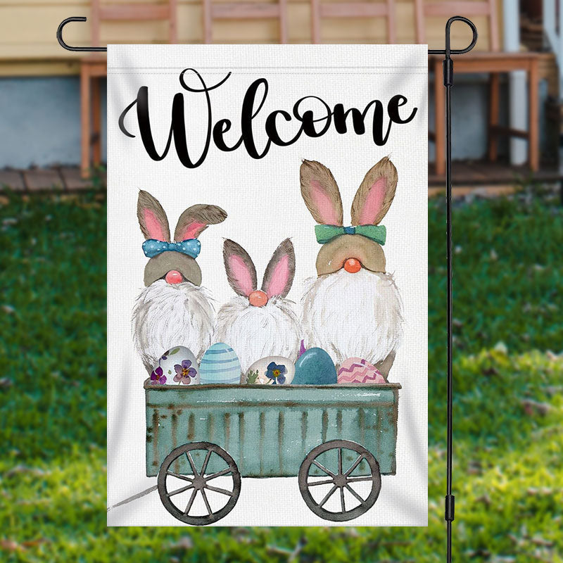 Rabbit Welcome Christmas Flag Xmas Holiday Outside Decorations Cozy Gifts For Rabbit Lovers