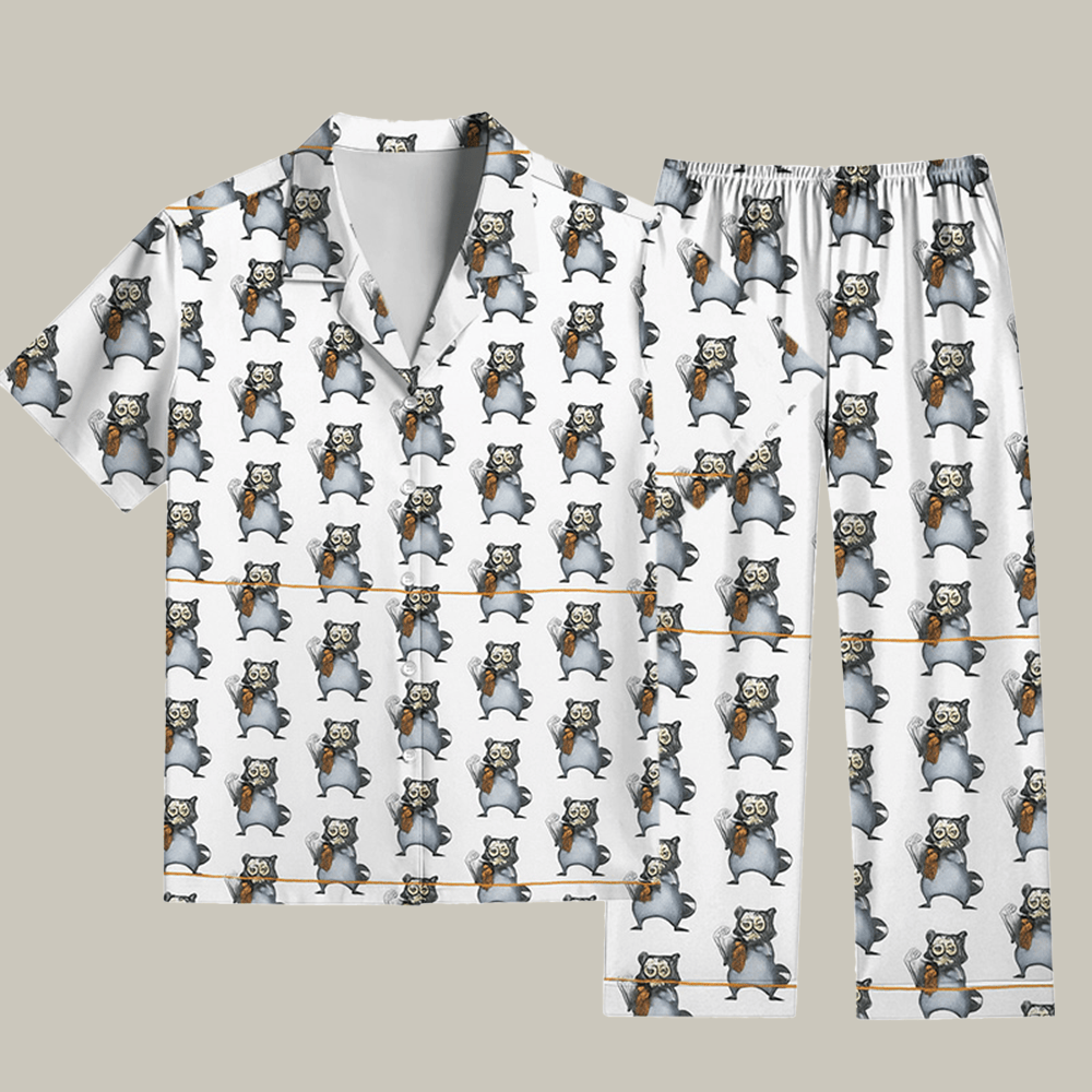 Raccoon Art Spooky Season Pajama Set Merry Xmas Clothes Best Christmas Gifts For Mom