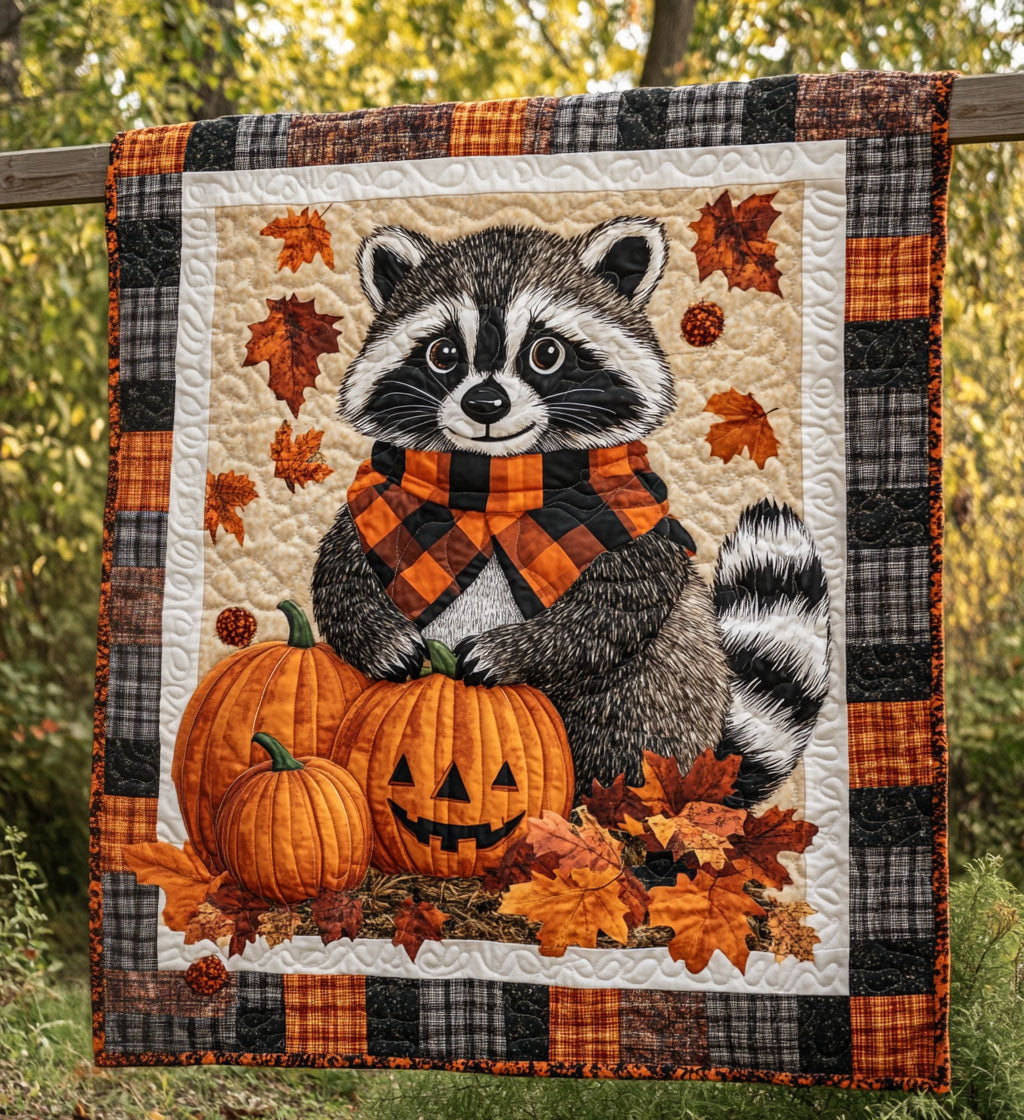 Raccoon Charm Quilted Blanket Funny Raccoon Gifts For Friend