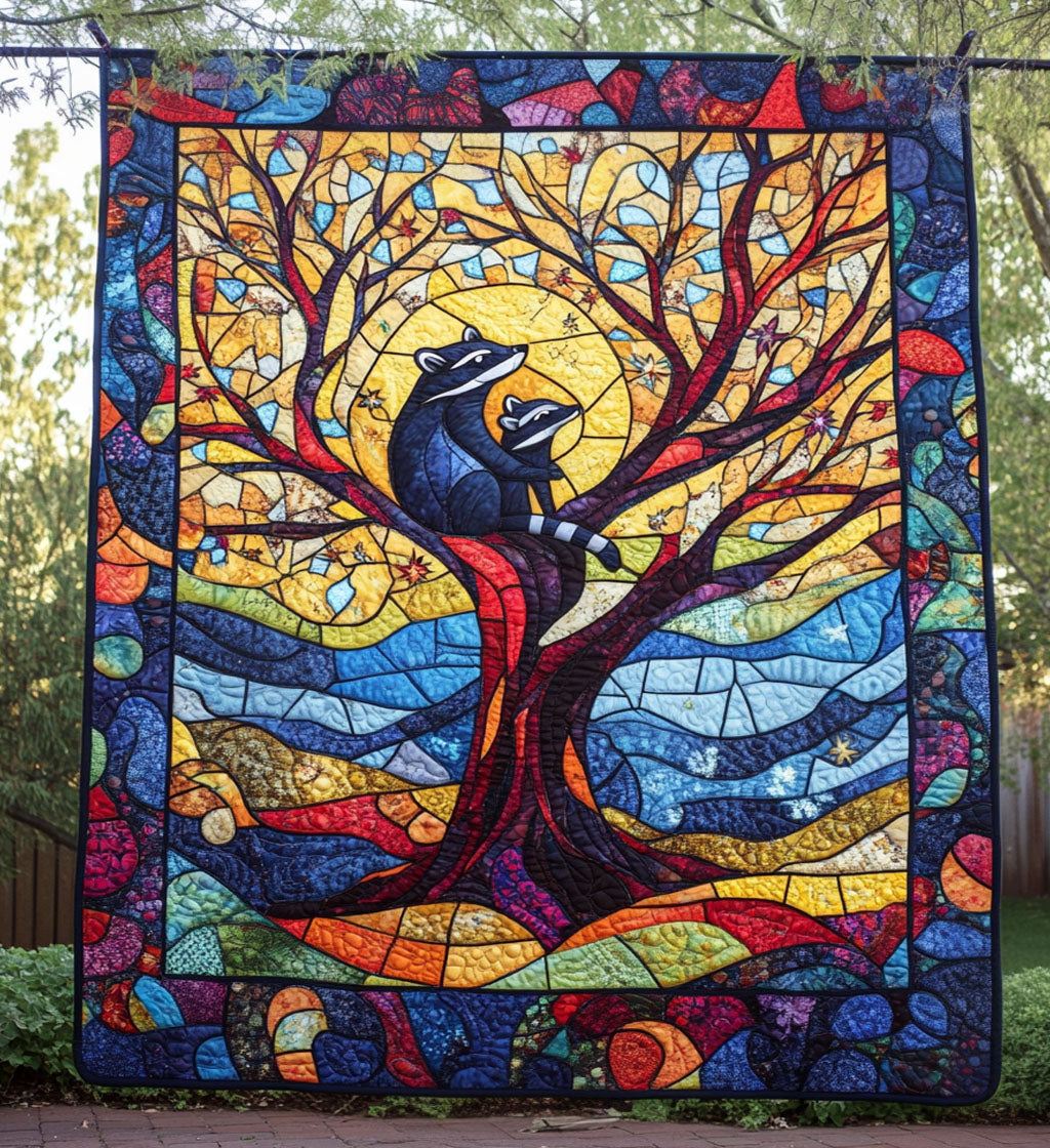 Raccoon Dreams Quilted Blanket Funny Raccoon Gifts For Friend