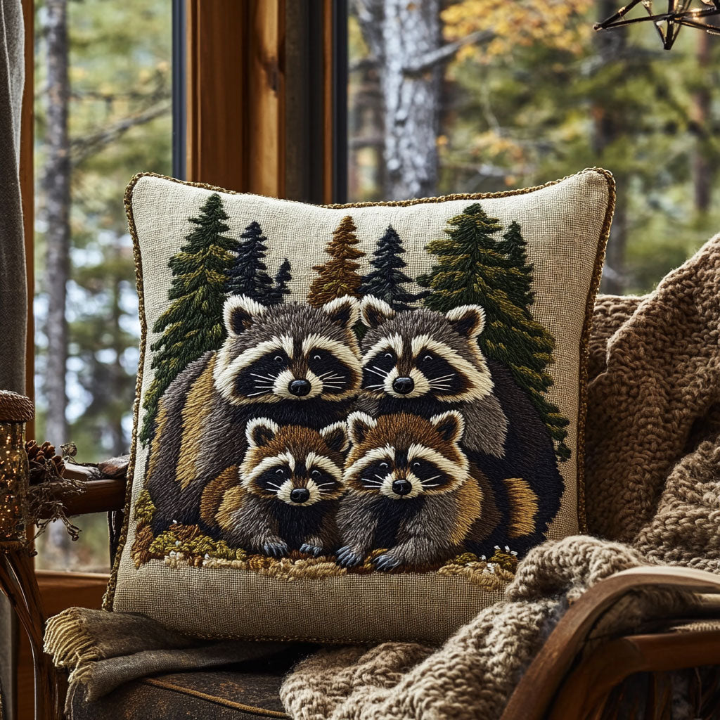 Raccoon Family Quilt Pillow Case Smooth Pillowcase for Better Sleep Quality