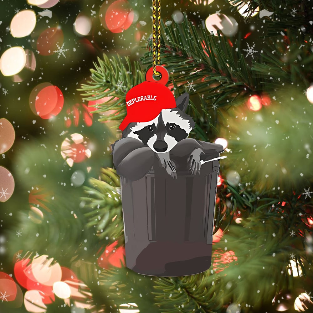 Raccoon Garbage For Trump Ornament Shape Donald Trump For President 2024 Political Ornament