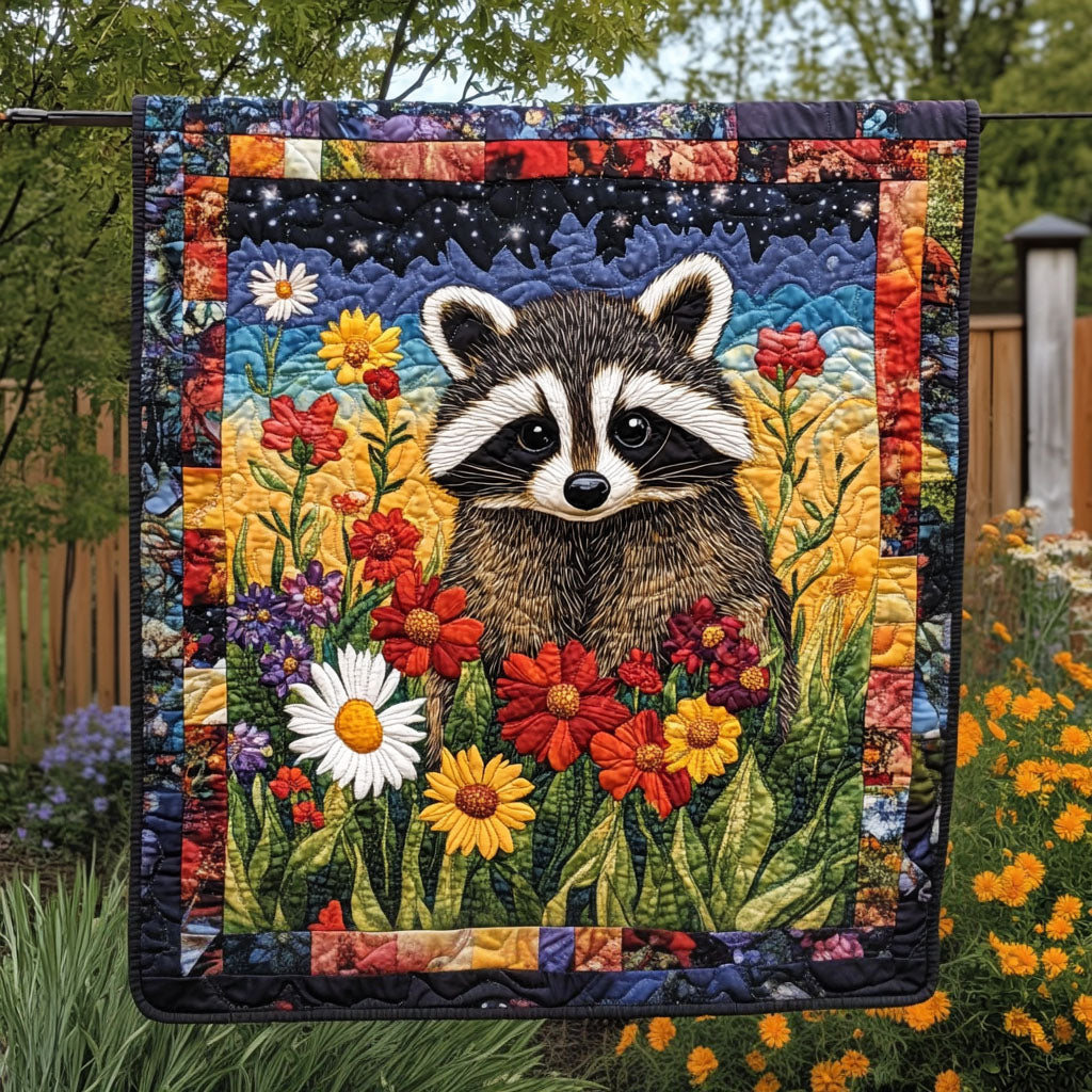 Raccoon Haven Quilted Blanket Funny Raccoon Gifts For Friend