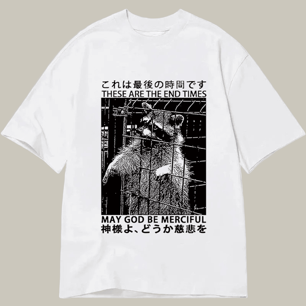 Raccoon May God Be Merciful Classic T-Shirt Animal Pattern Funny Tee Meme Lover Presents