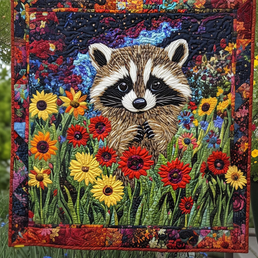 Raccoon Retreat Quilted Blanket Funny Raccoon Gifts For Friend
