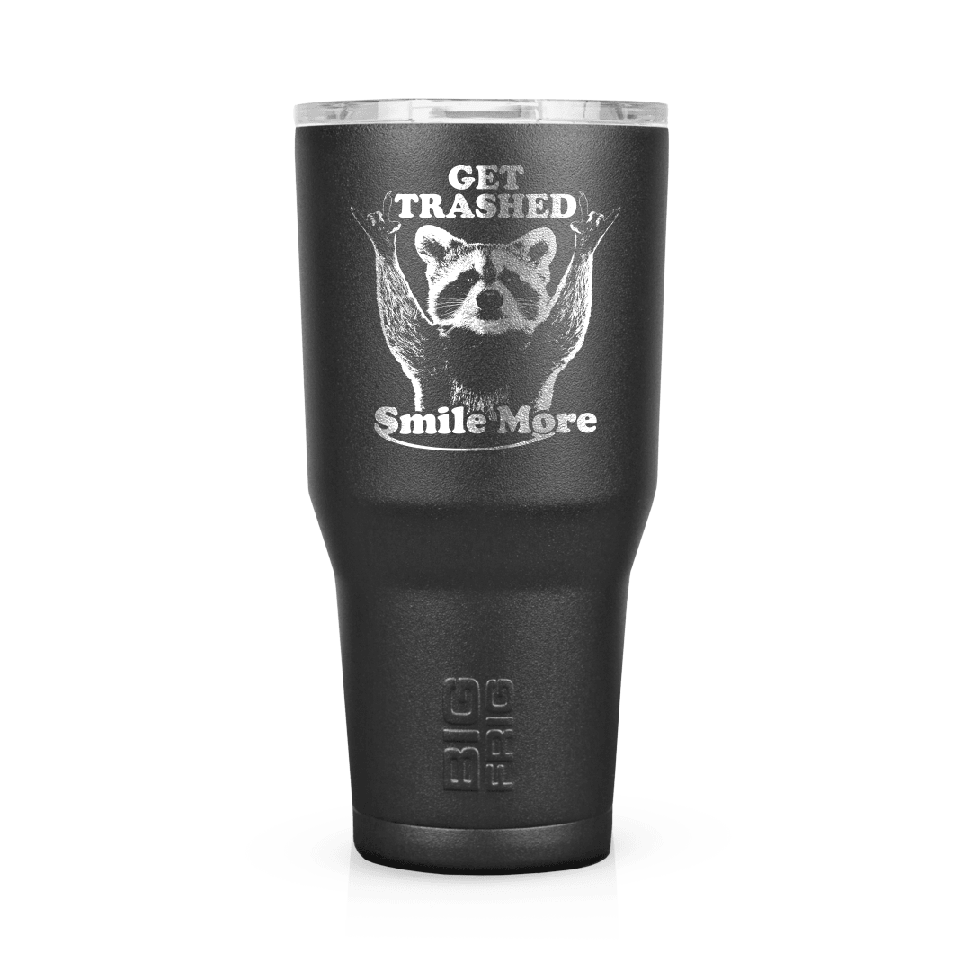Raccoon Smile Merch Smile More Tumbler Get Trashed Funny Tumbler Gifts For Him