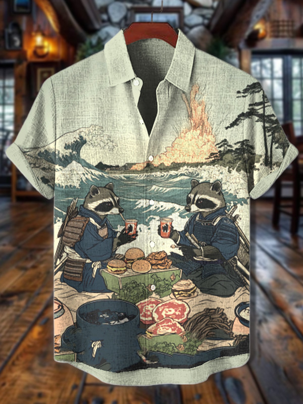 Raccoons Drinking Coke Art Hawaiian Shirt Best Gifts For Raccoon Lovers