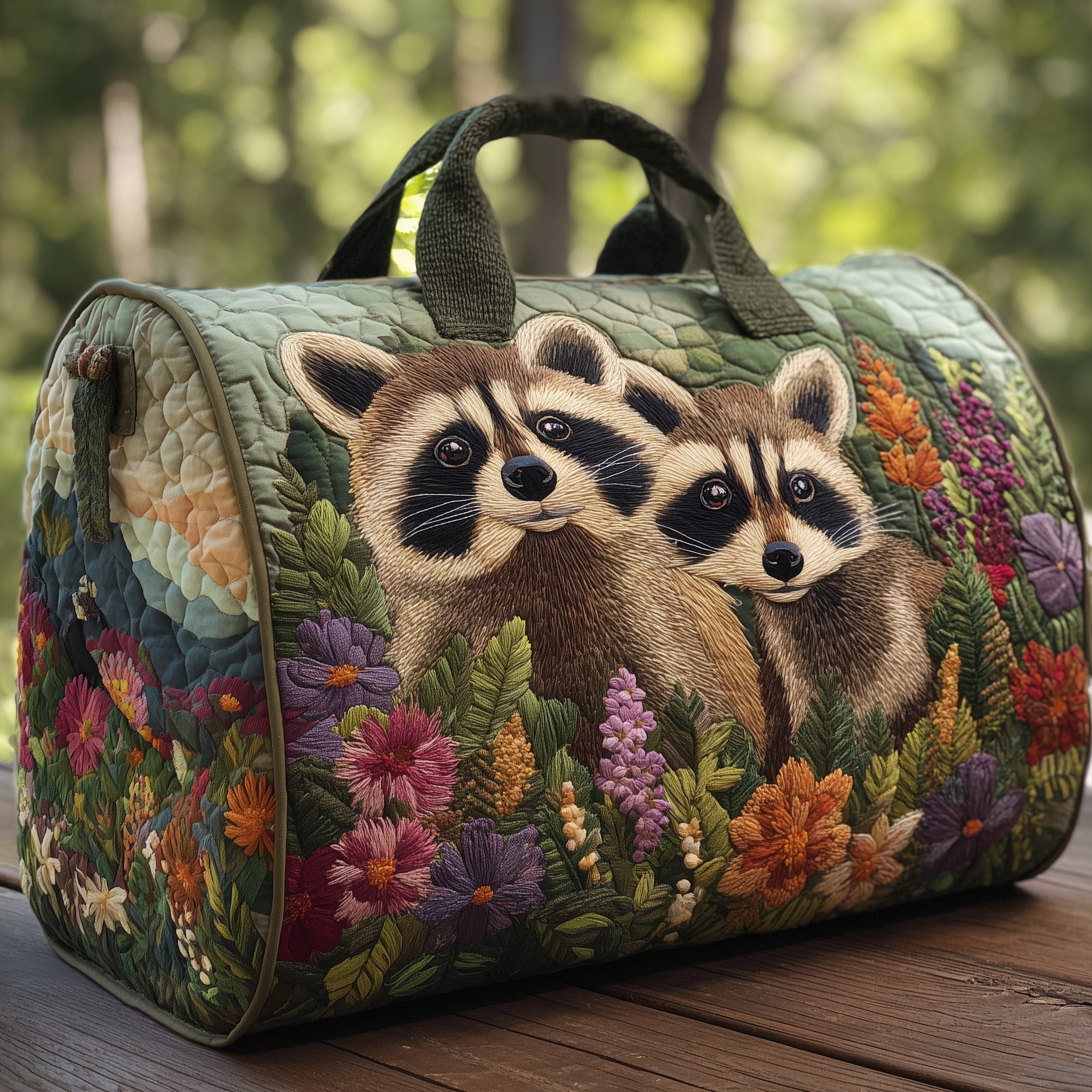 Raccoons Quilt Duffle Bag Easter Gift Idea