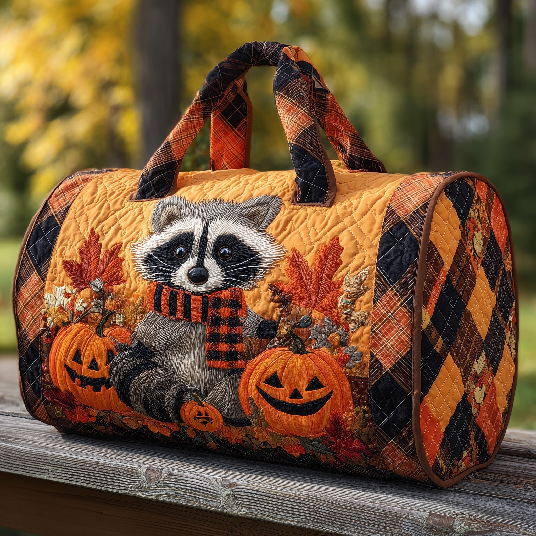 Raccoons Quilt Duffle Bag Father's Day Gift Idea