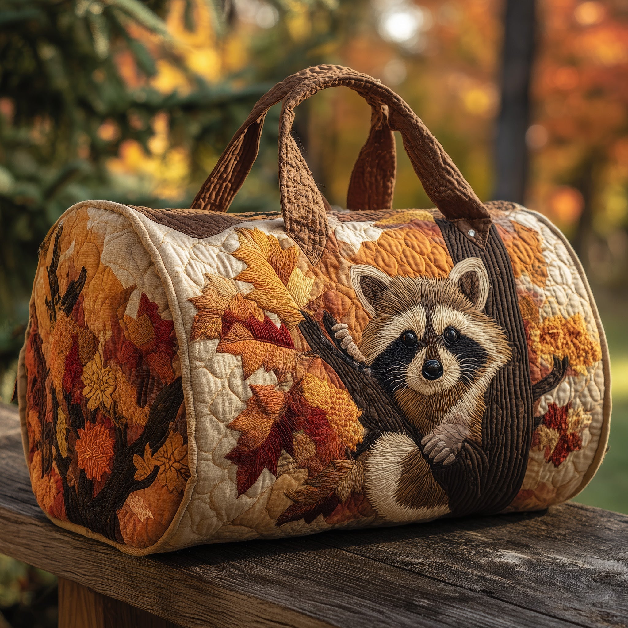 Raccoons Quilt Duffle Bag Mother's Day Gift Idea