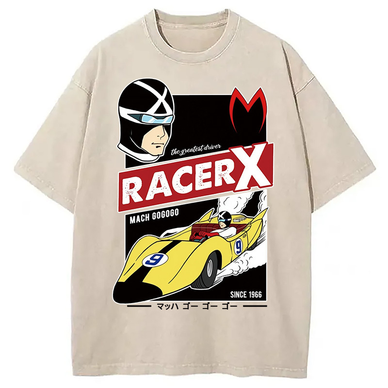 Racer X Vintage Washed T-Shirt Casual Vintage Everyday Look Gifts For Best Friend