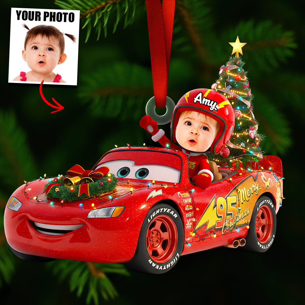 Racing Kids Christmas Ornament Custom Photo Christmas Tree Gifts - Funny Christmas Ornament Gift