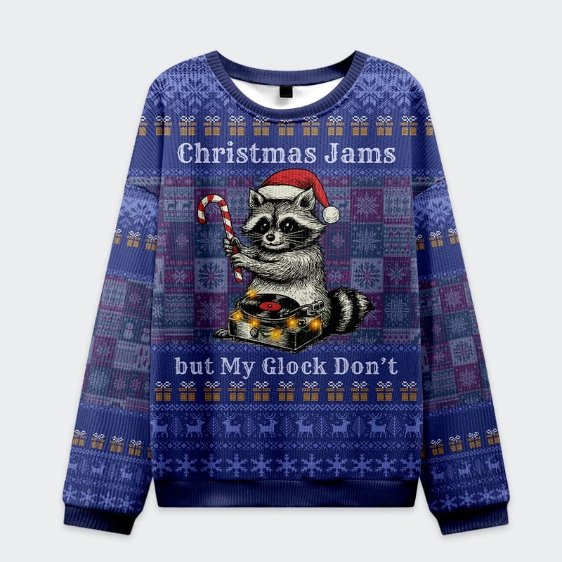 Racoon Christmas Jams Ugly Christmas Sweater Funny Characters Xmas Gifts For Racoon Lovers