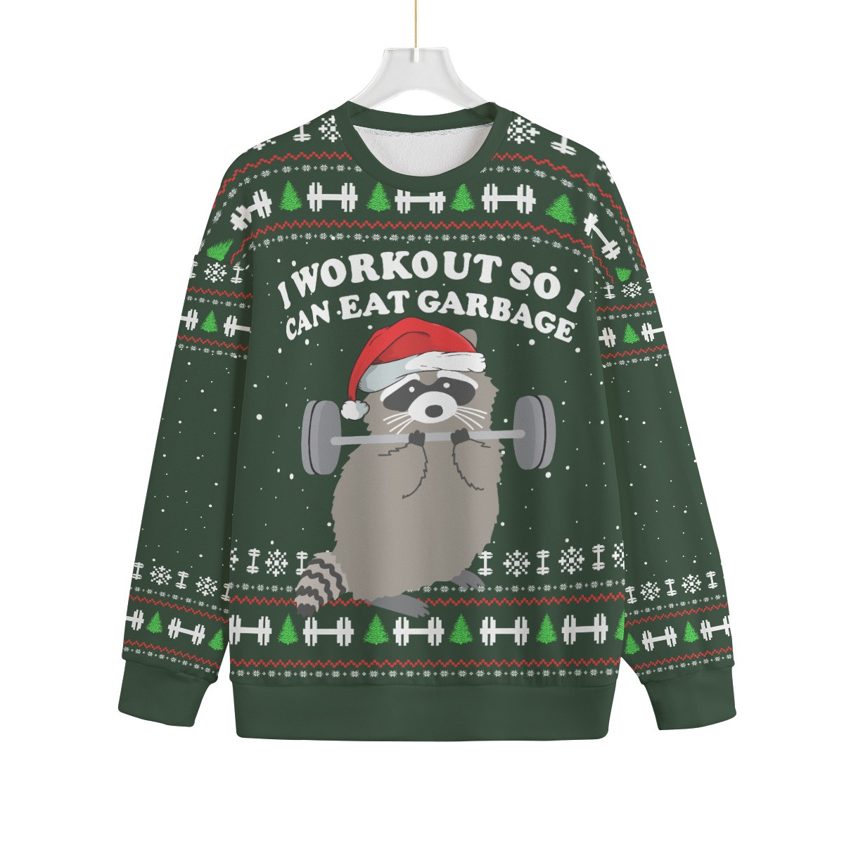 Racoon The Swoleman Plus Size Ugly Christmas Sweater Unisex Personalized Christmas Sweatshirt Gift for Family