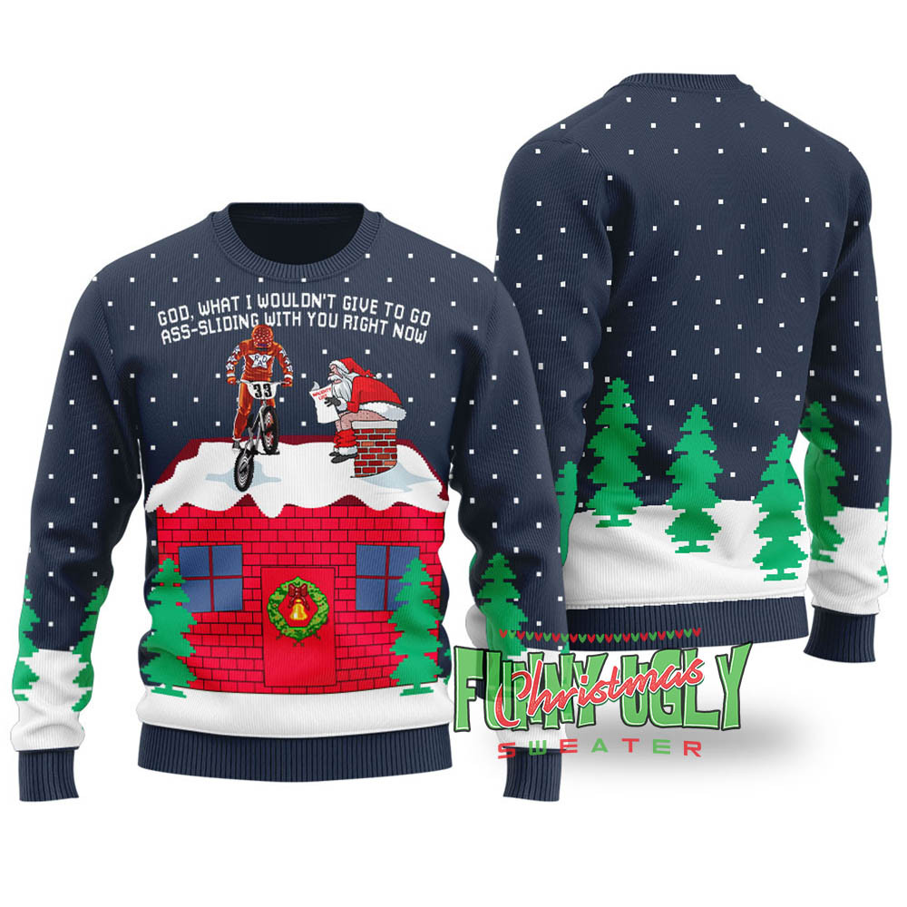 Rad Movie Quote Funny Christmas Sweater Navy Heartwarming Christmas Gift Sweater for Him or Her