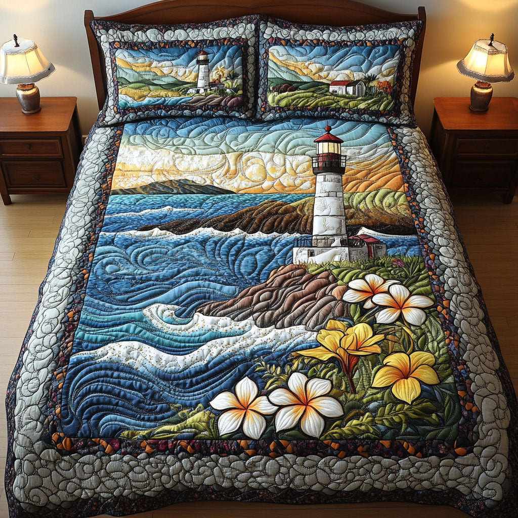 Radiant Beacon Quilted Bedding Set Christmas Bedding Sets Lighthouse Gifts For Women
