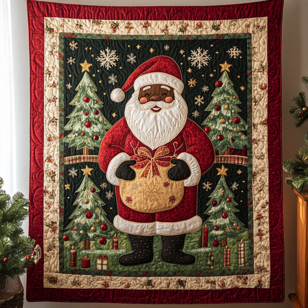Radiant Black Santa Claus Dreamland Quilt Blanket King Blanket Things To Get Your Mom For Christmas