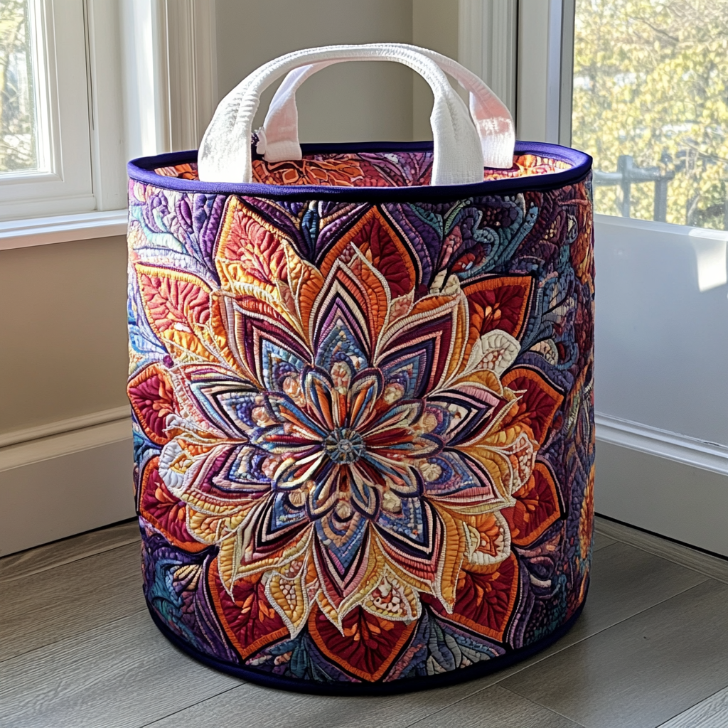 Radiant Bloom Quilted Laundry Basket Back To School Merch