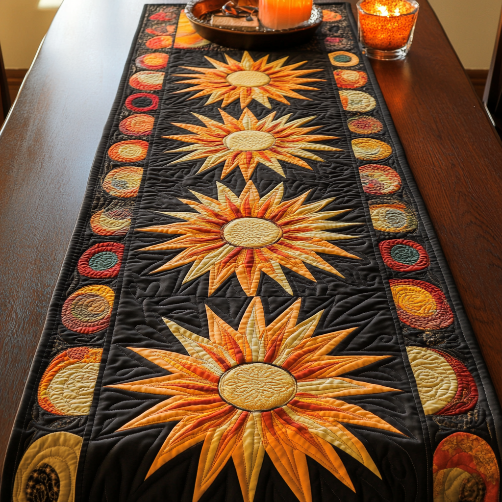 Radiant Bloom Quilted Table Runner Kitchen Table Decor Ideas Best Native American Gifts