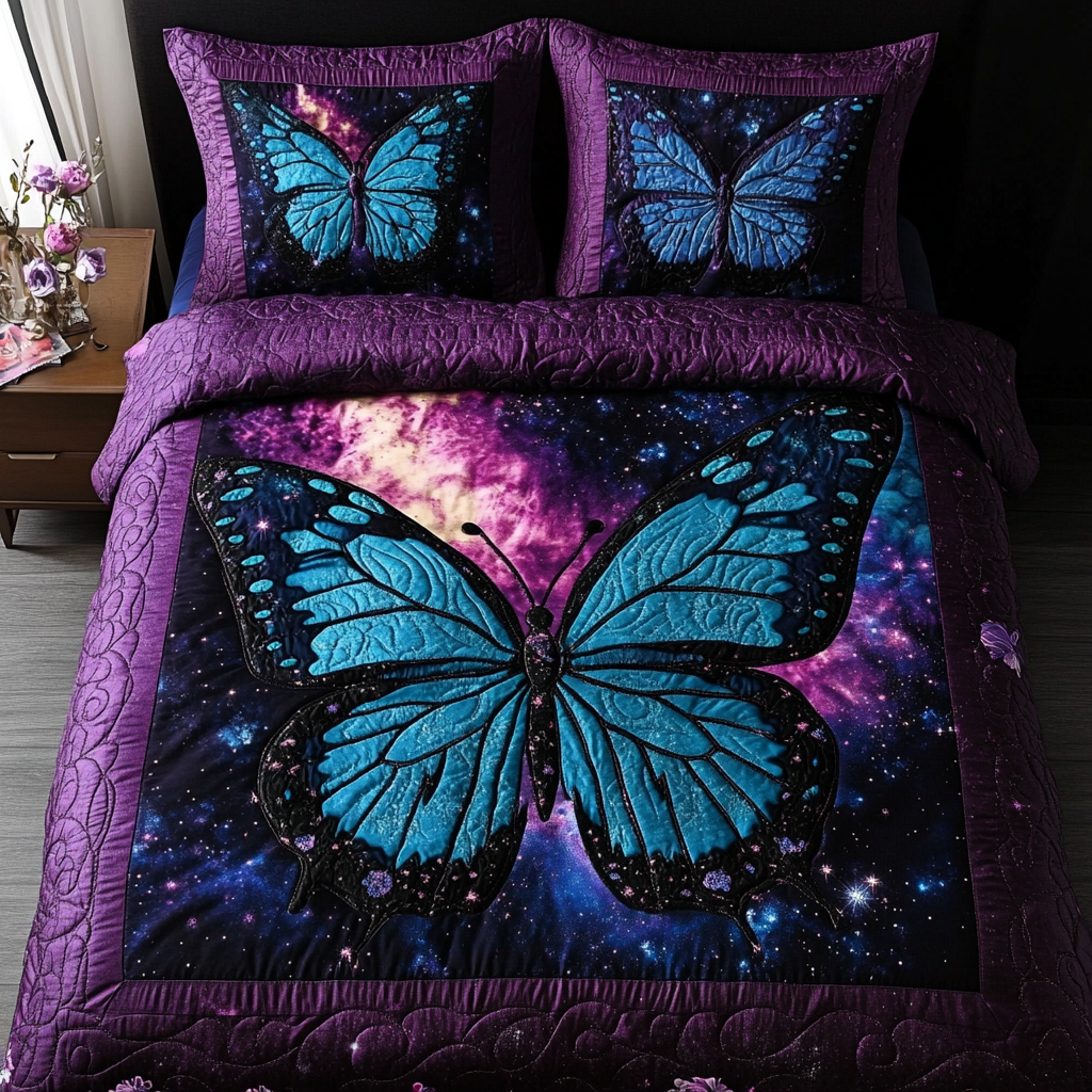 Radiant Butterfly Quilted Bedding Set Bedroom Decorations Butterfly Birthday Gift Ideas