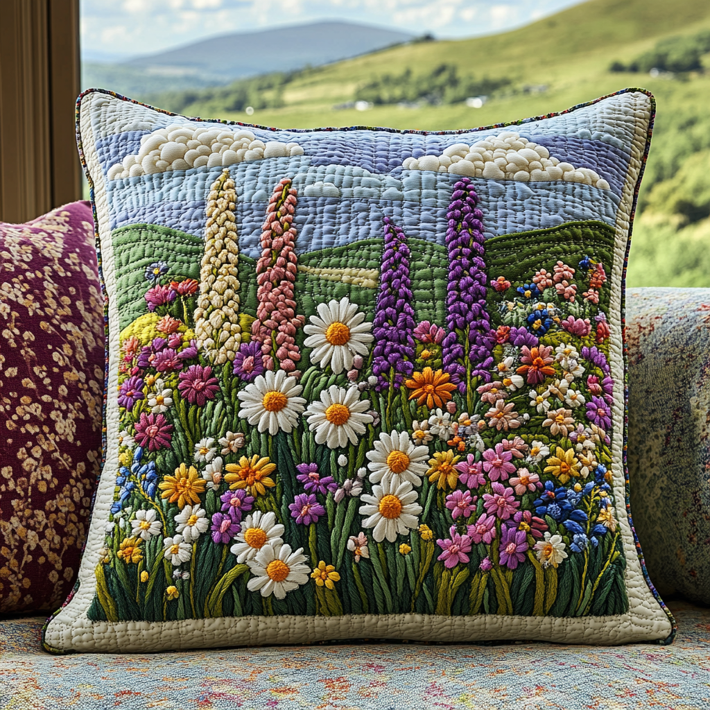 Radiant Daisies Quilted Pillow Case Best Throw Pillow Covers Flower Daisy Birthday Gifts