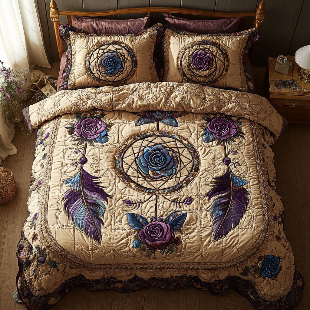Radiant Dreamcatcher Quilt Bedding Set Queen Comforter Spiritual Holiday Gift for Women