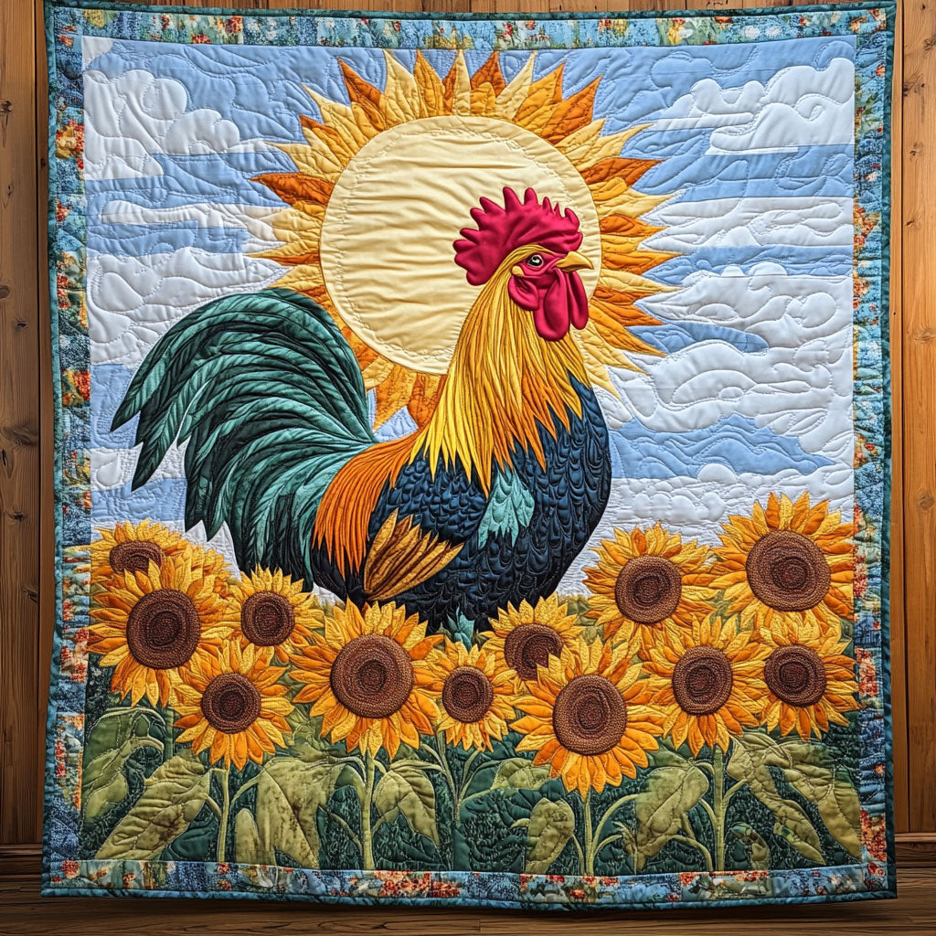 Radiant Farm Rooster Quilt Blanket Queen Size Blanket Christmas Presents For Mum