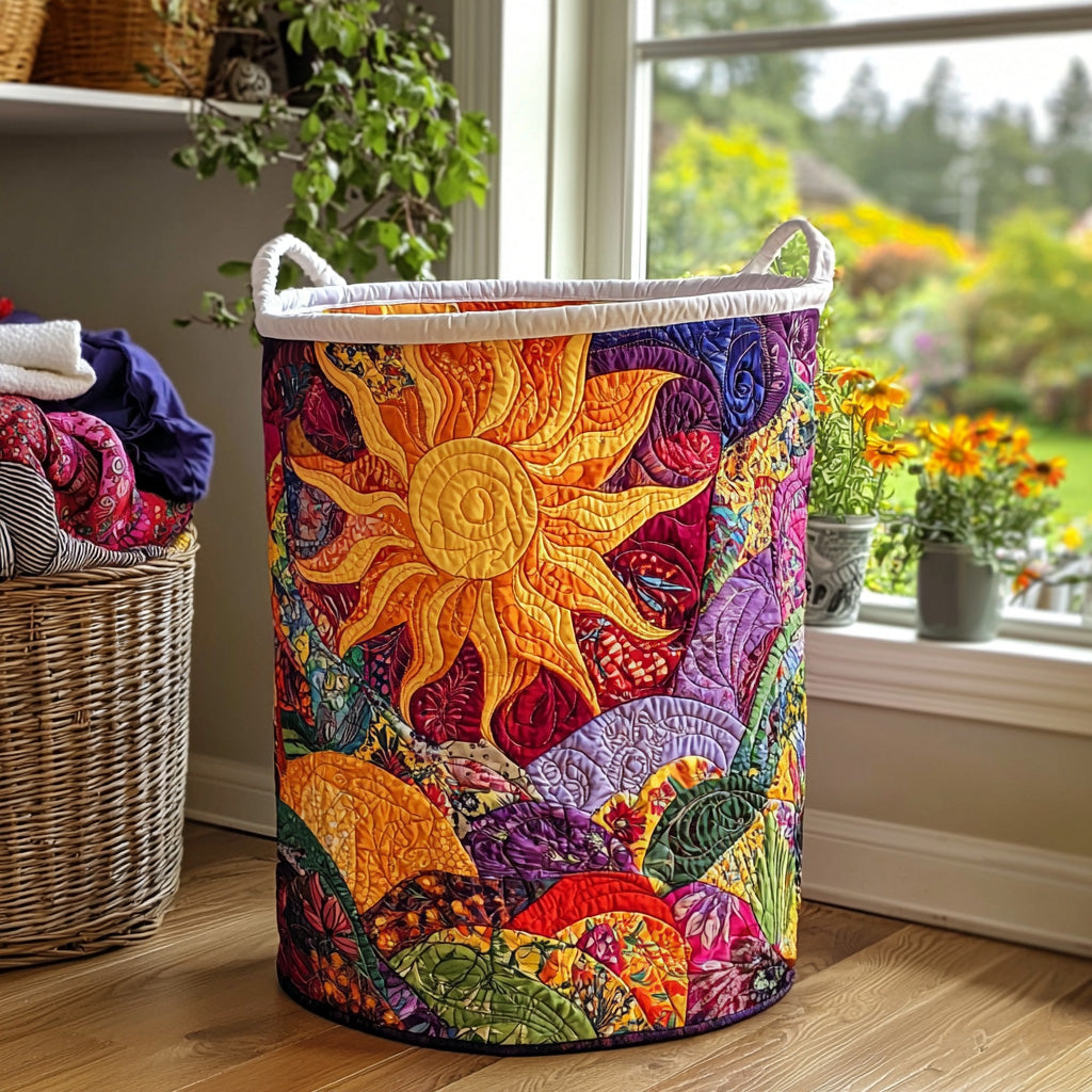Radiant Field Quilted Laundry Basket Birthday Merch Gift