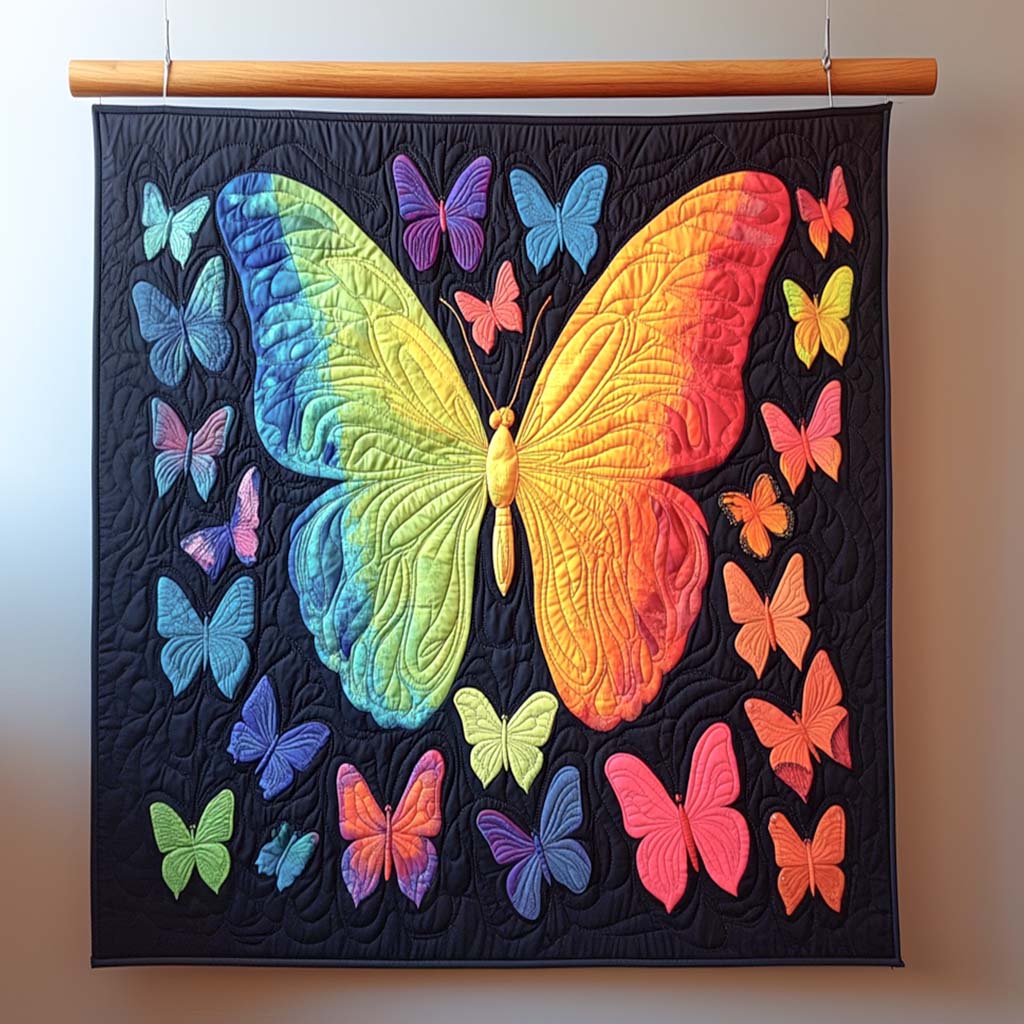 Radiant Flier Quilted Blanket Birthday Gifts With Butterflies