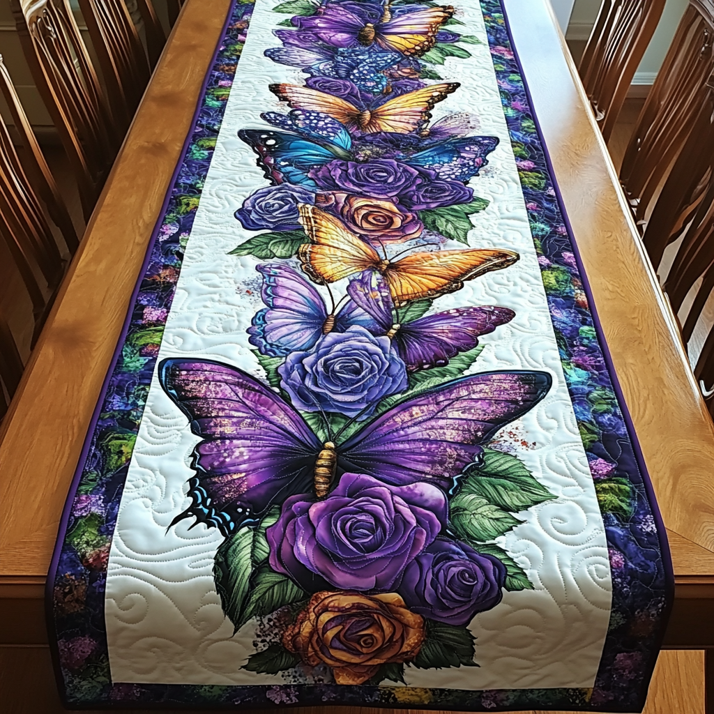 Radiant Flight Quilted Table Runner Dining Room Centerpieces Butterfly Gift Ideas For Lovers