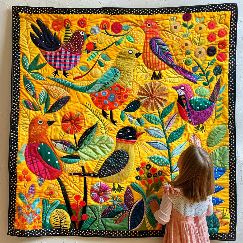Radiant Floral Flight Quilted Blanket Gift Ideas For Bird Lovers