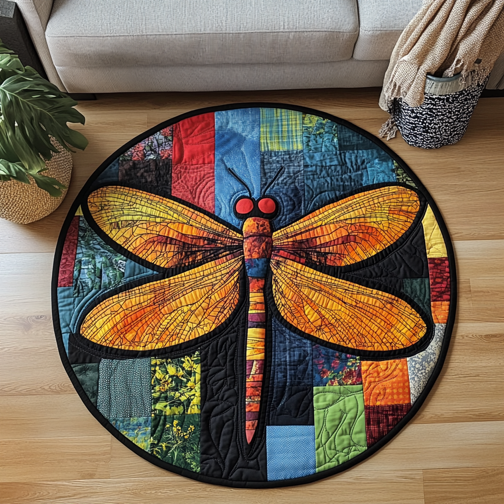 Radiant Flutter Quilted Round Mat Door Entrance Decor Awesome Butterfly Gifts