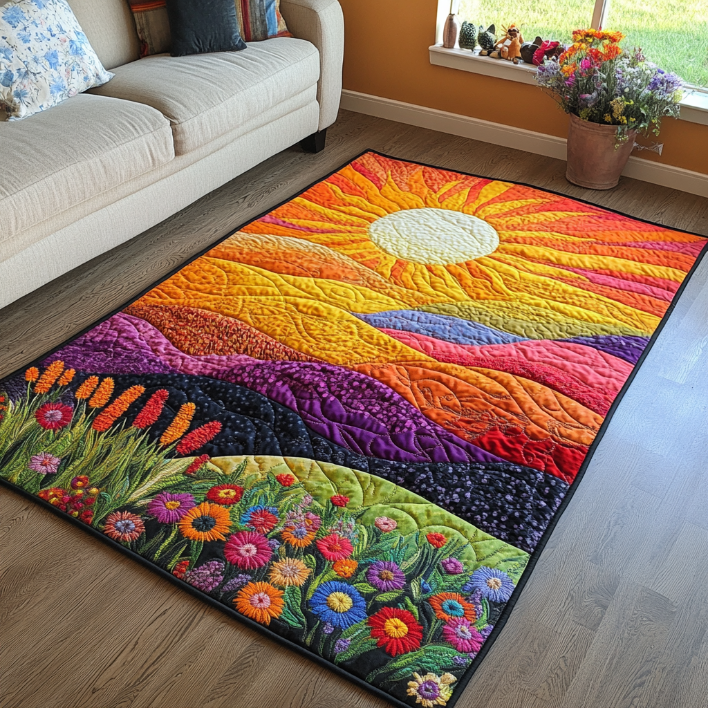 Radiant Garden Area Rug  Dining Room Rug Family Fun Gifts For Christmas