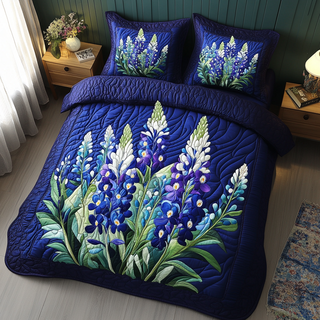 Radiant Garden Quilted Bedding Set Elegant Bed Linen Set for Cozy Nights