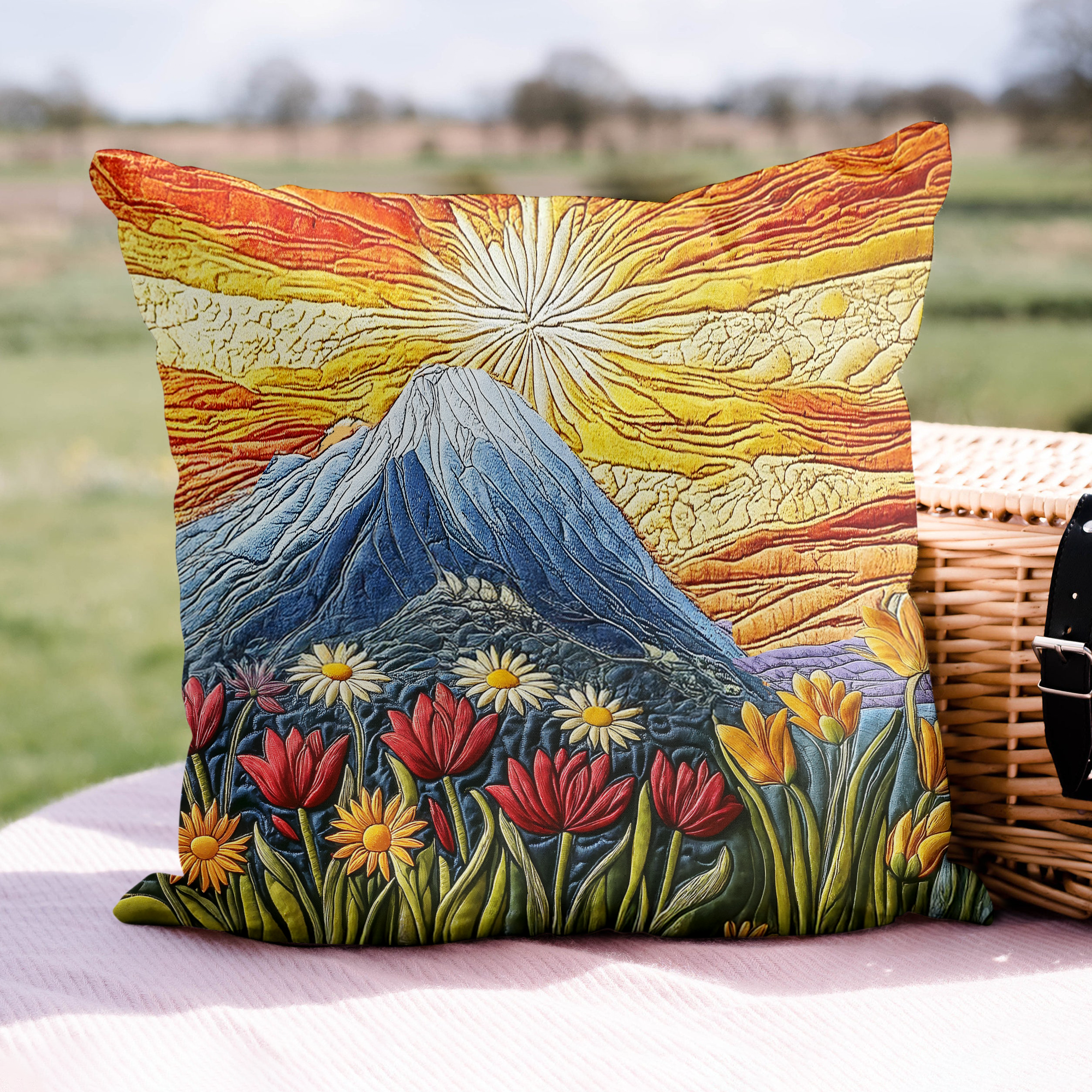 Radiant Garden Quilted Pillow Case Xmas Pillow Cover for Holiday Decor