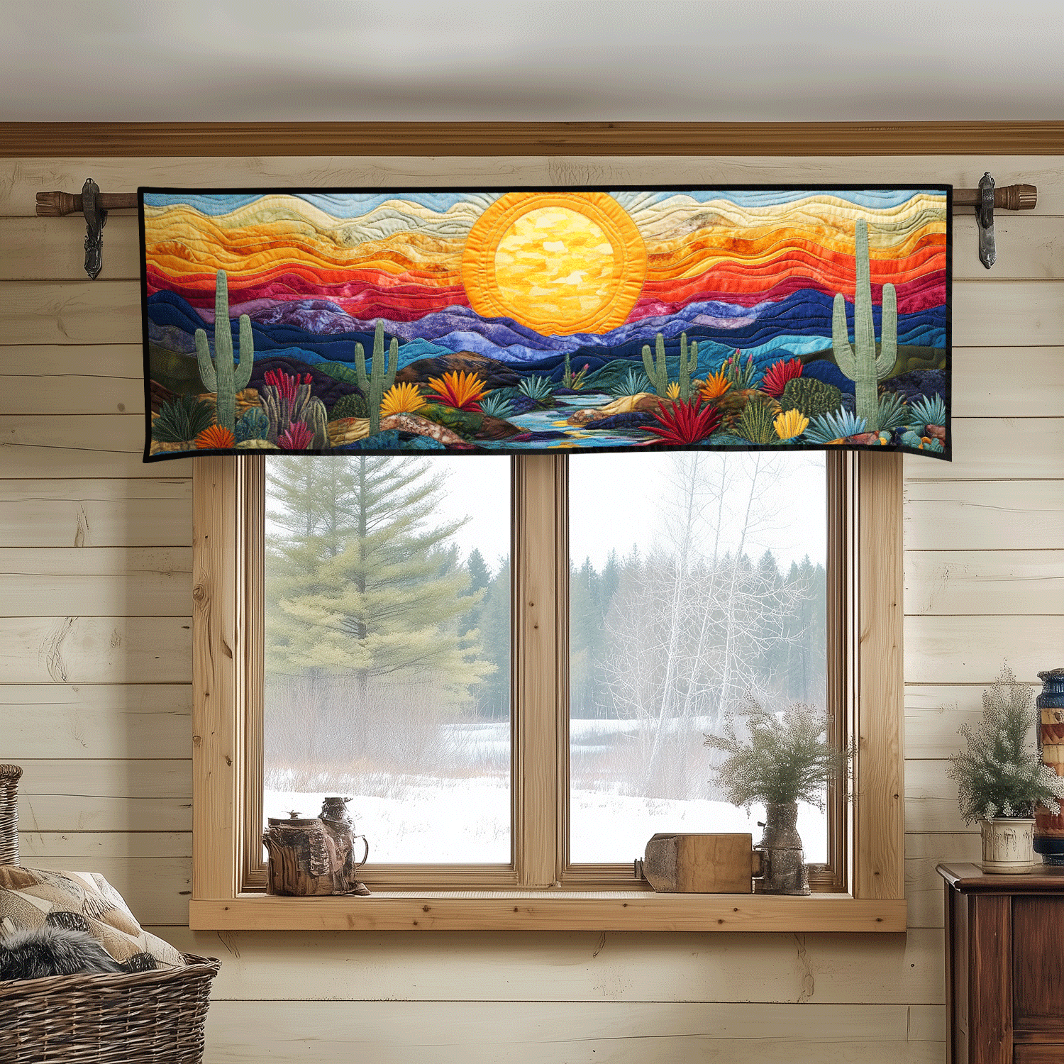 Radiant Glow Quilted Valance Modern Holiday Decor Sunshine Themed Gifts
