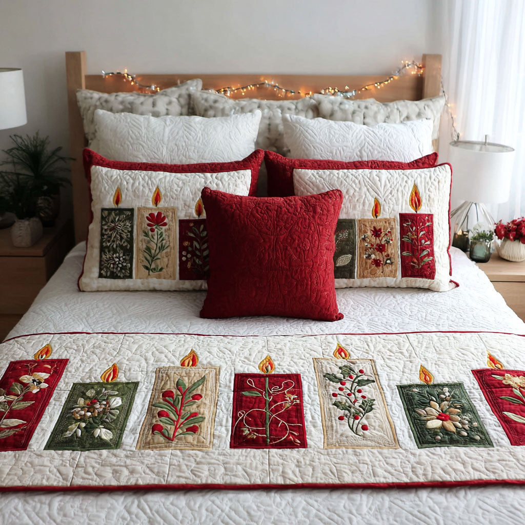 Radiant Hearth Quilted Bed Runner Bedroom Holiday Decor Holiday Gift Ideas