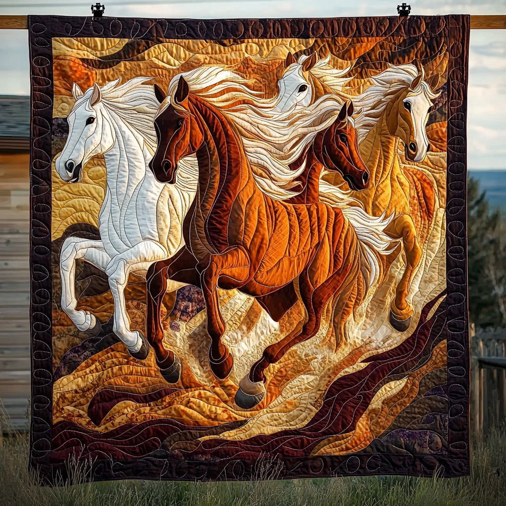 Radiant Horse Quilted Blanket Christmas Room Decor Christian Present Ideas