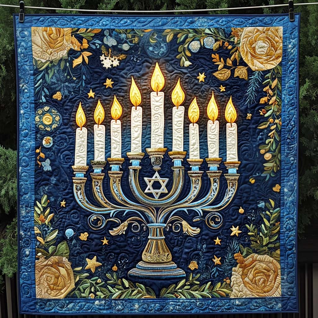 Radiant Illumination Quilted Blanket Hanukkah Gifts 2025