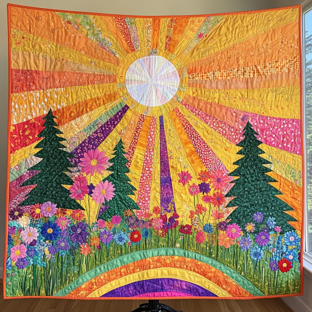 Radiant Joy Quilted Blanket Best Throw Blanket Gift For Nature Lovers