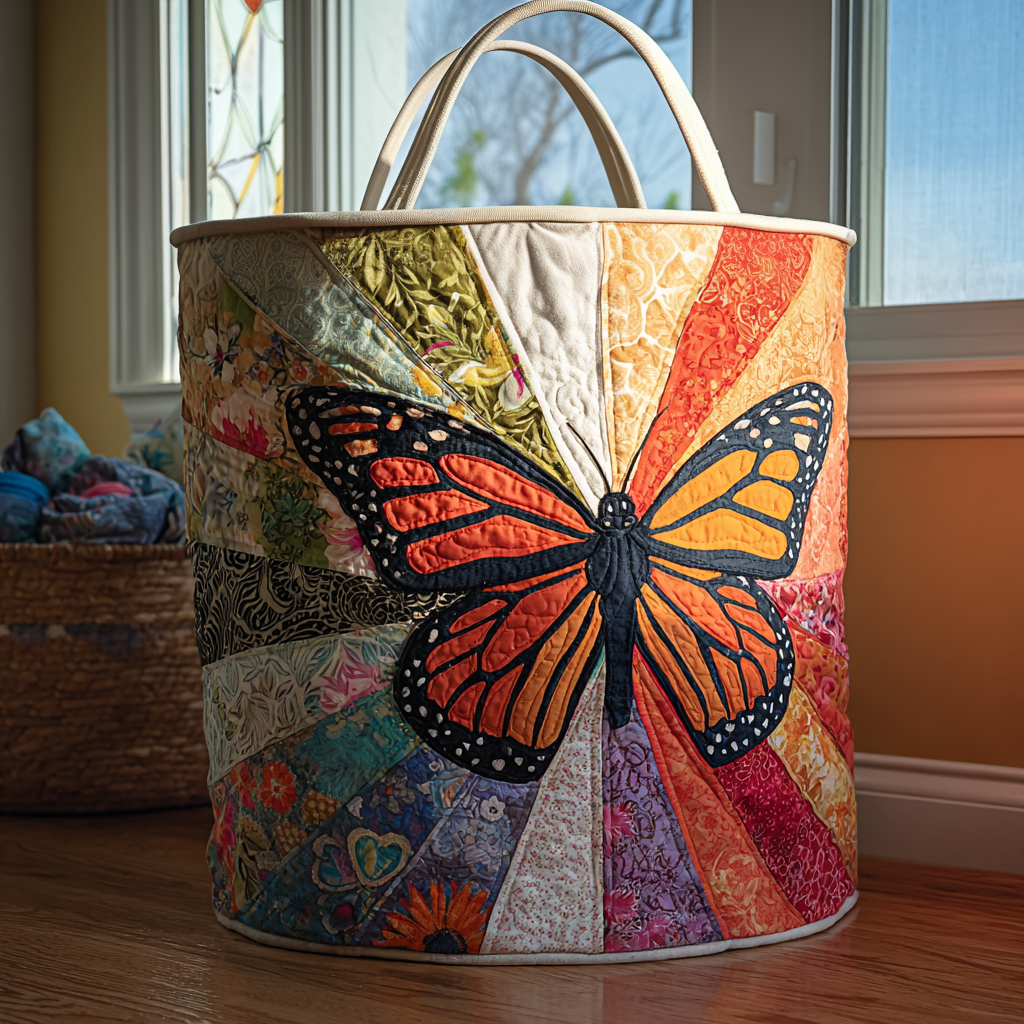 Radiant Monarch Quilted Laundry Basket Creative Gift For Family