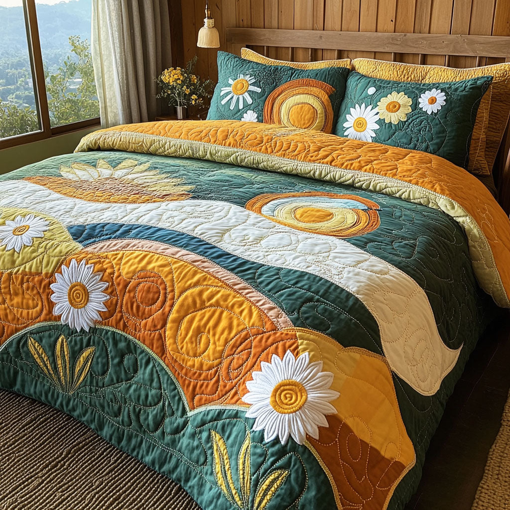 Radiant Mornings Quilted Bedding Set Beautiful Bedding Merch Gift for a Peaceful Sleep
