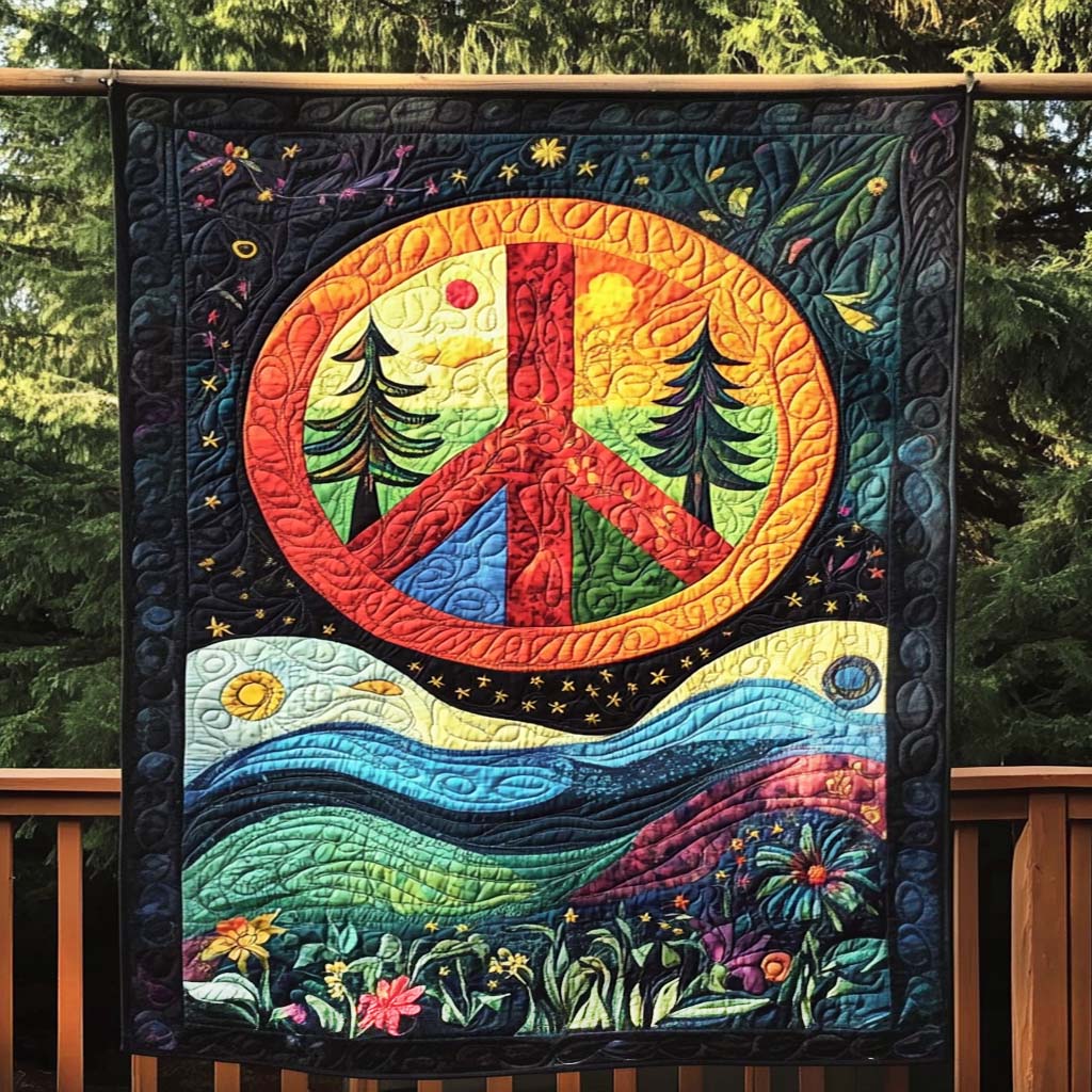 Radiant Peace Quilted Blanket Cute Blankets For Girlfriend