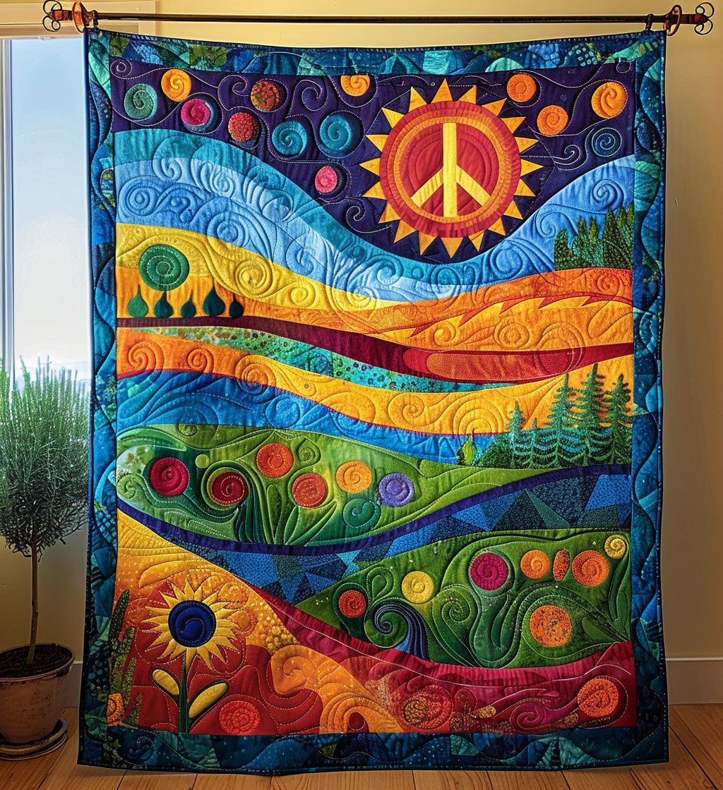 Radiant Peace View Quilted Blanket Cute Blankets For Bed