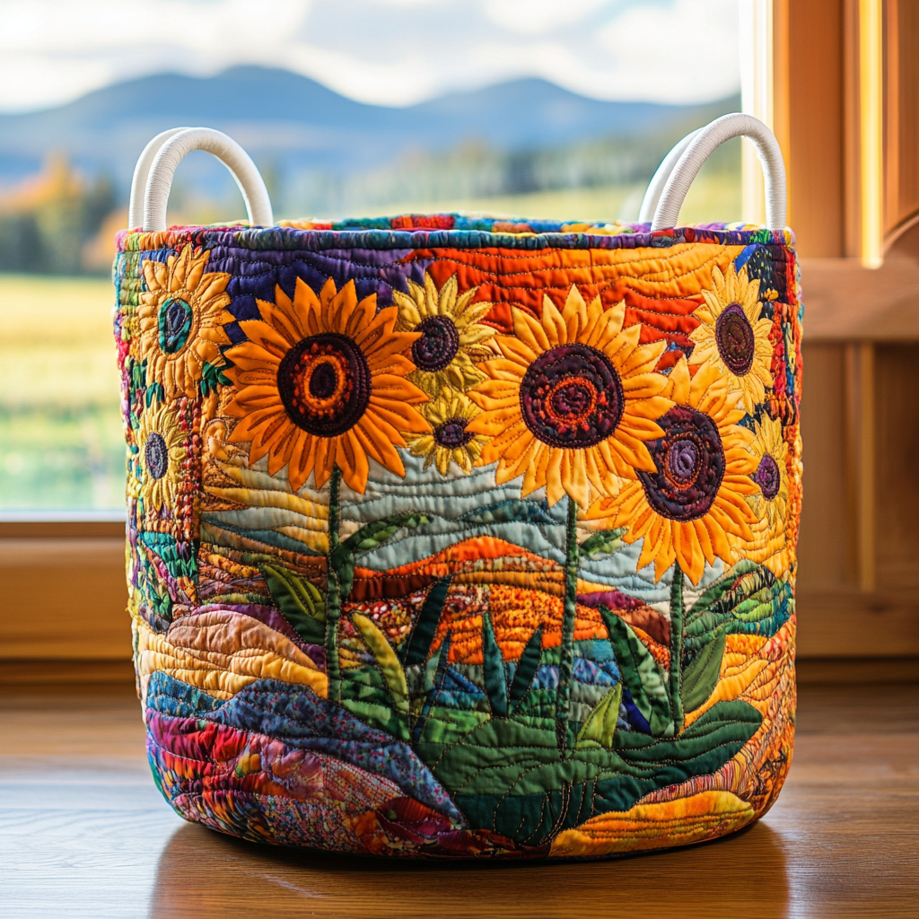 Radiant Petals Quilted Laundry Basket Must-Have Home Essential