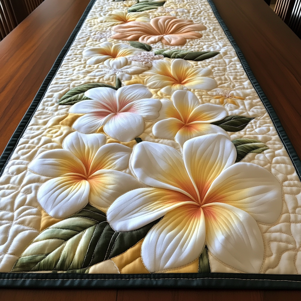 Radiant Petals Quilted Table Runner Festive Table Runners Presents For Flower Lovers