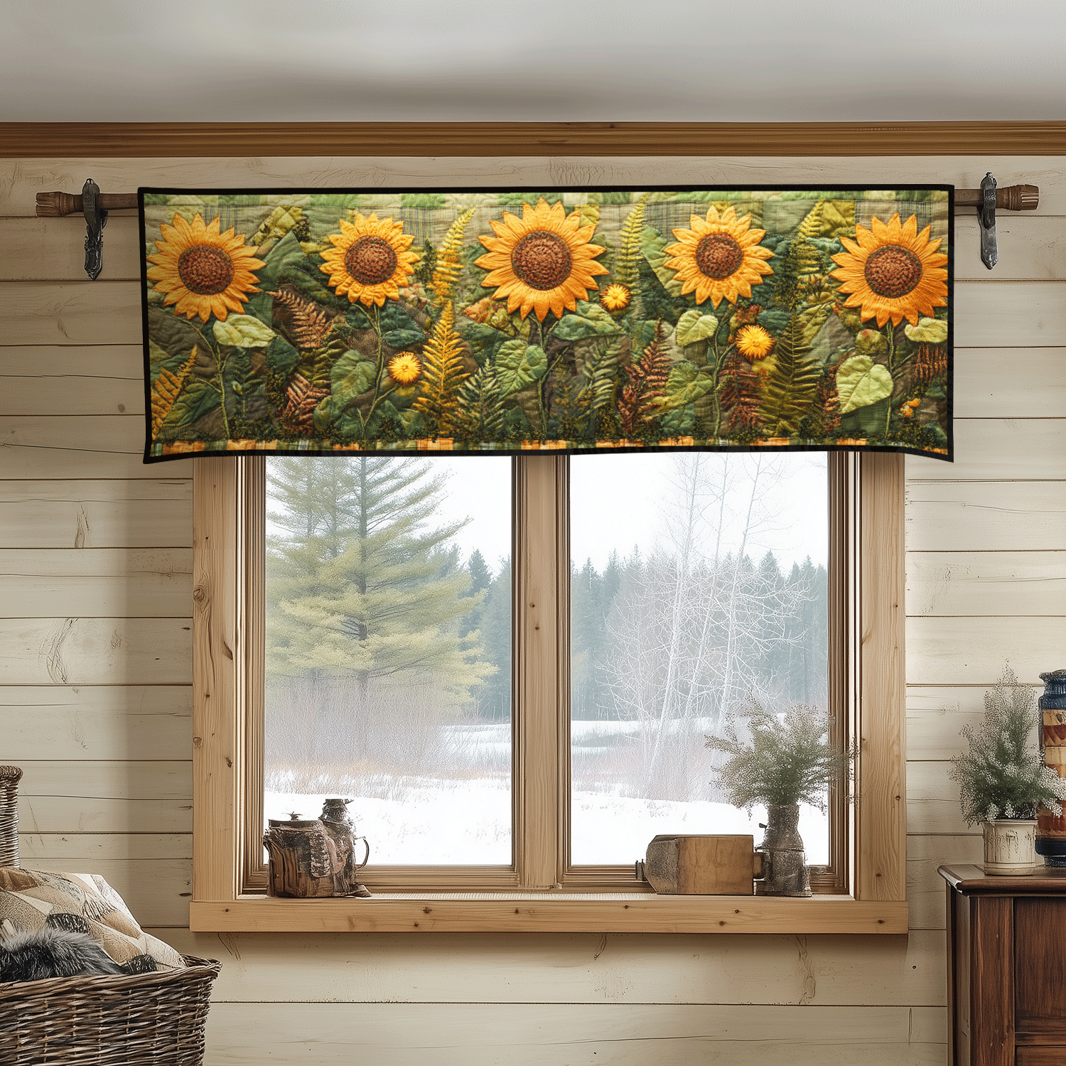 Radiant Petals Quilted Valance Foyer Decor Ideas Gifts For Sunflower Lovers