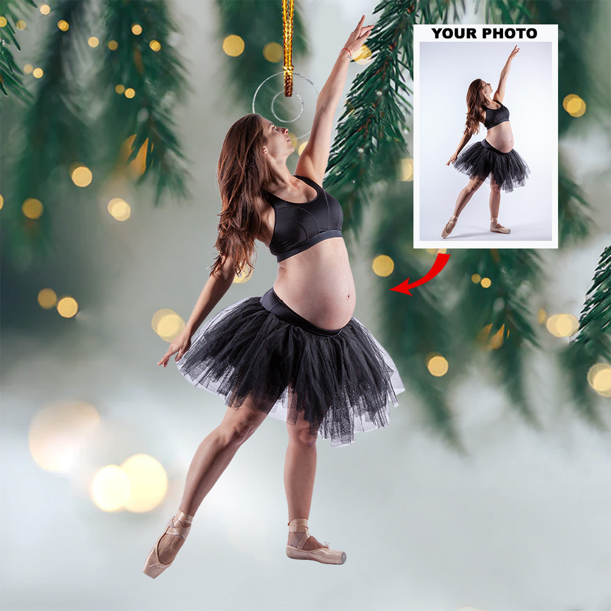 Radiant Pirouette Personalized Photo Mica Ornament Christmas Gift For Sport Lovers Bal